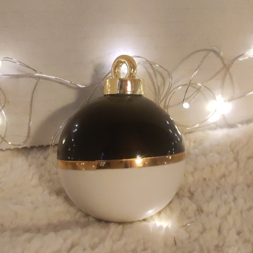 Elegant Black and White Holiday Ornament